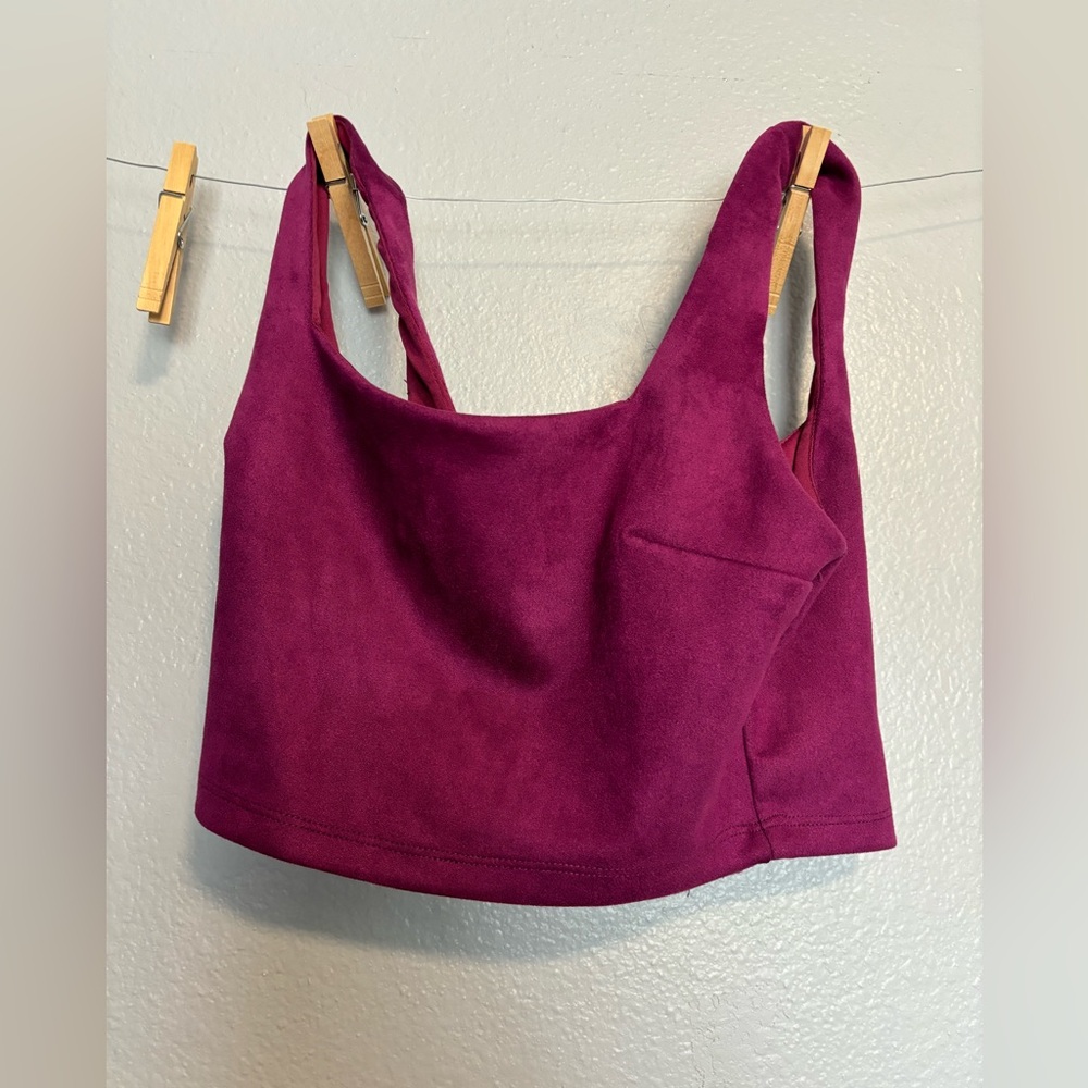 Suede Purple cropped tank top